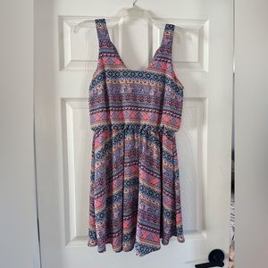 Lush Colorful Mini Dress - Size Medium